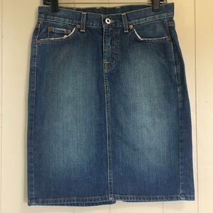 Lucky Denim Knee Length Skirt with Slit